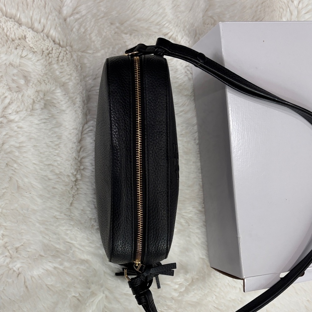 Tory Burch Black Pebbled Leather Crossbody with Tassel - Picture 5 of 17